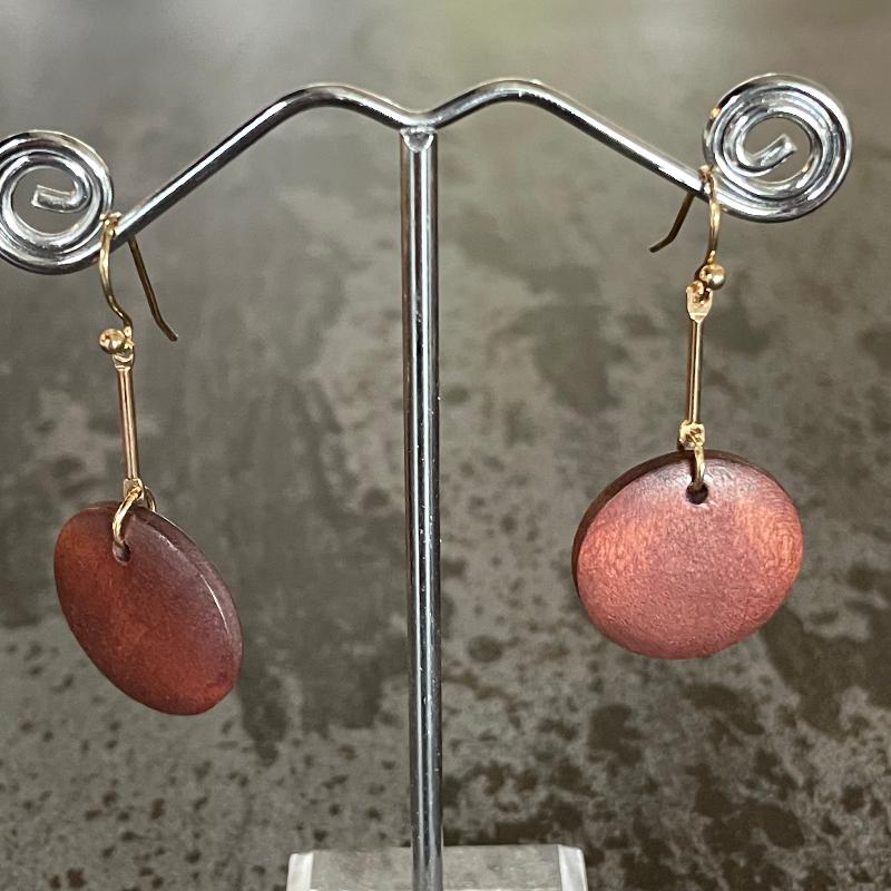 Colourful Wood Button Earrings