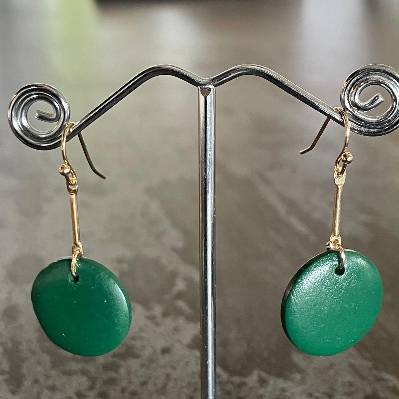 Colourful Wood Button Earrings