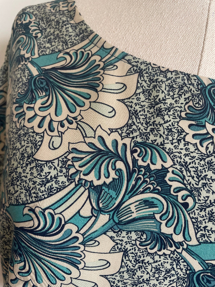 Blue Floral Slouch Top