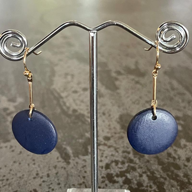 Colourful Wood Button Earrings