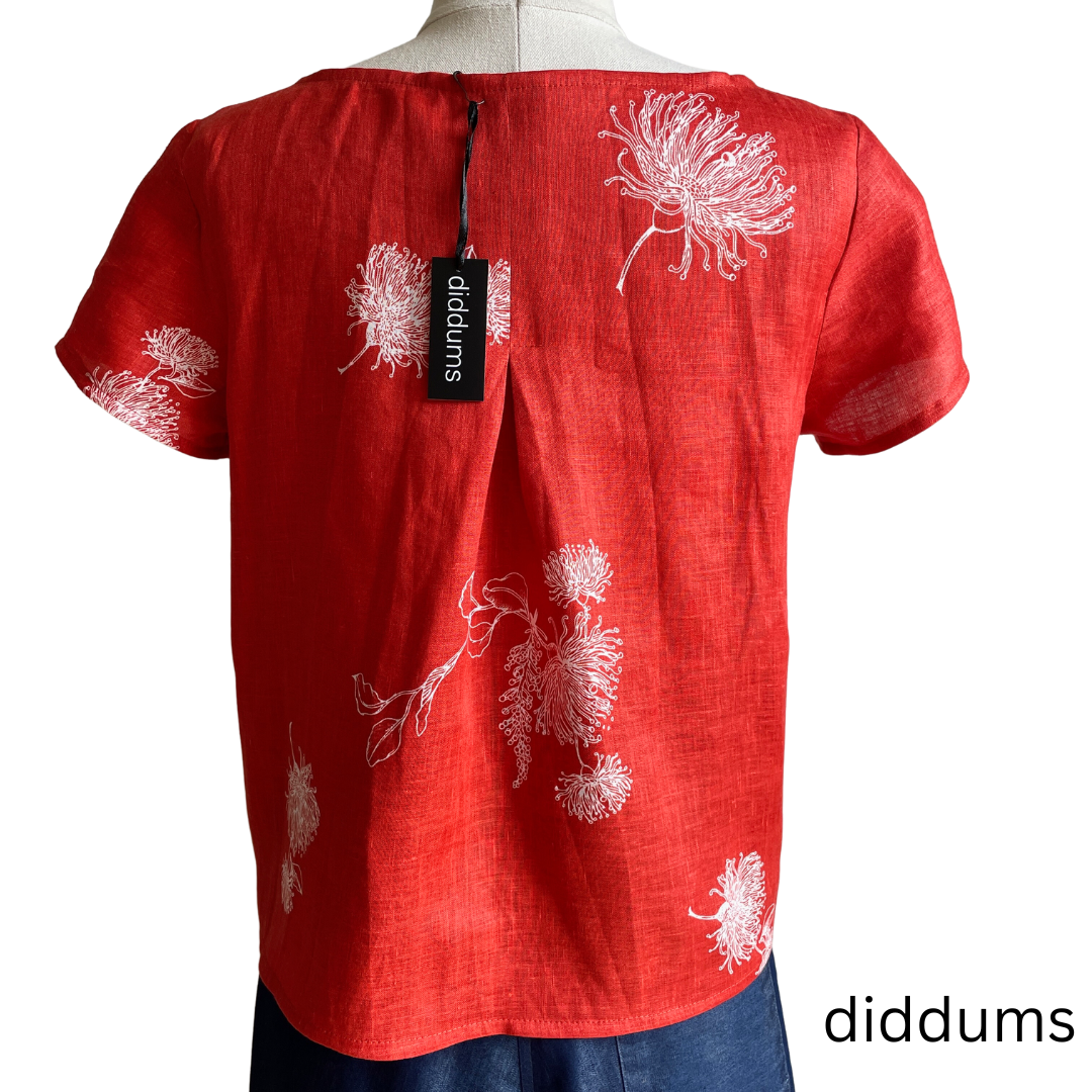Papaya Linen Top