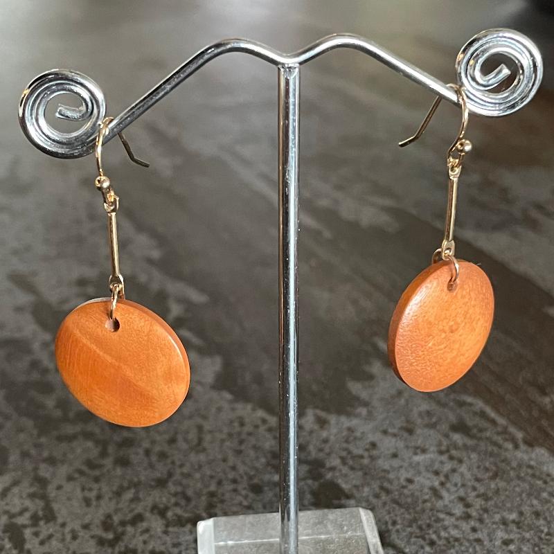 Colourful Wood Button Earrings