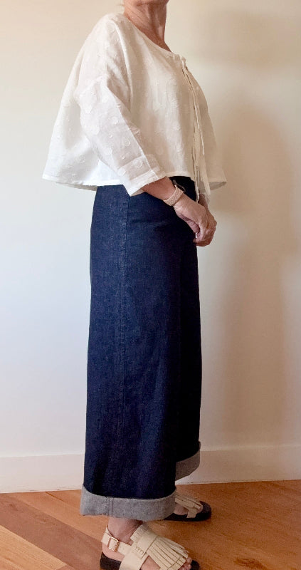 White Linen Jacket Top