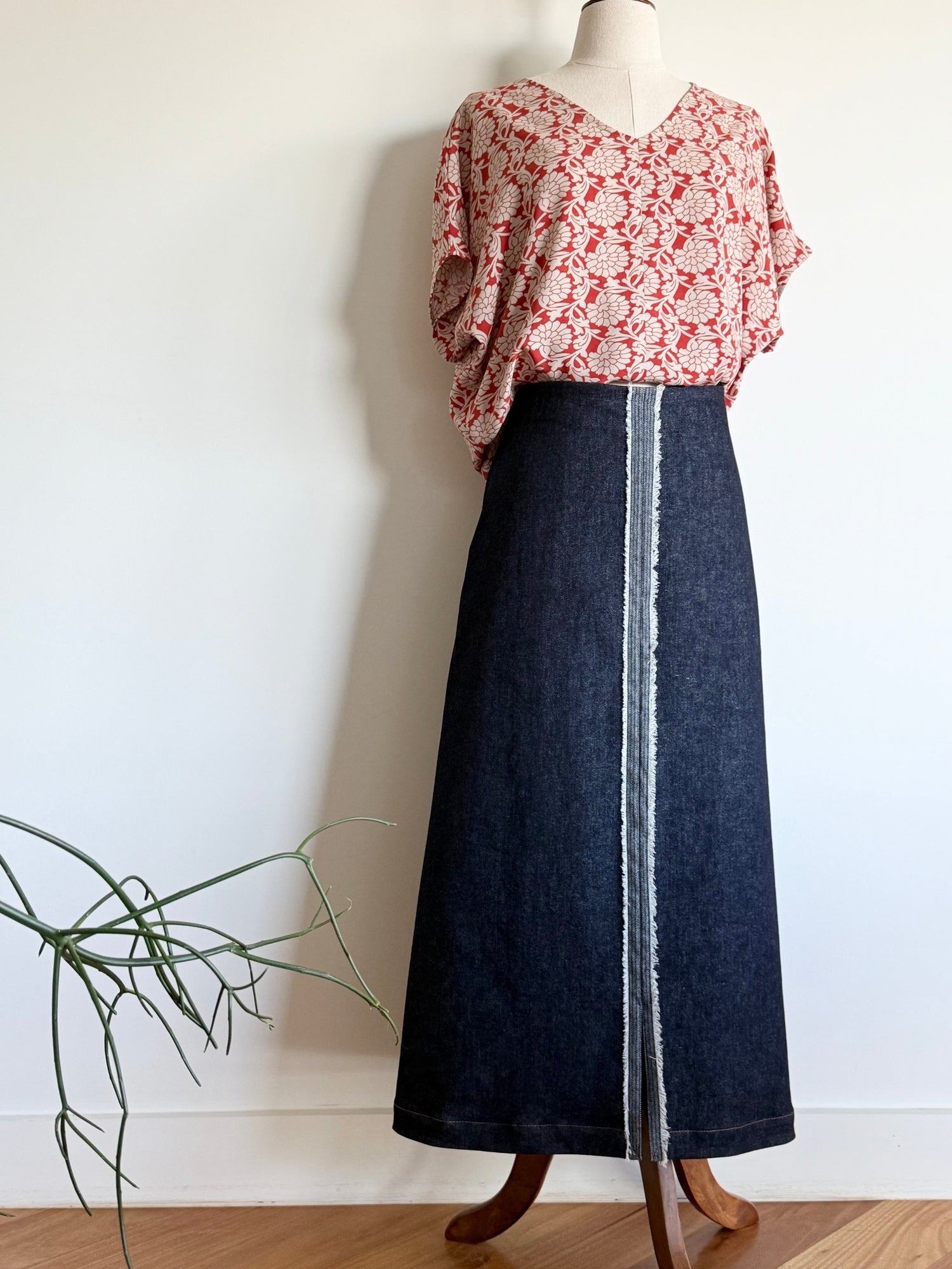 Denim Midi Skirt