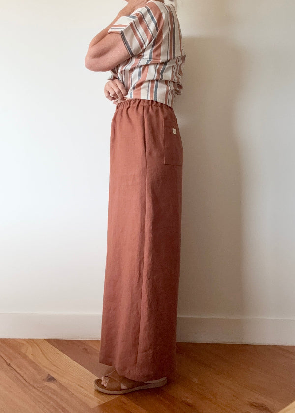 Chocolate Linen Pants