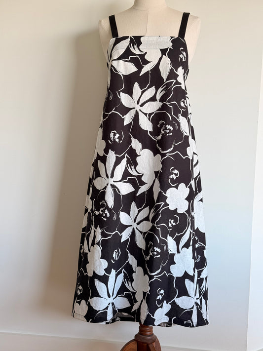 White Floral Linen/Cotton Sundress