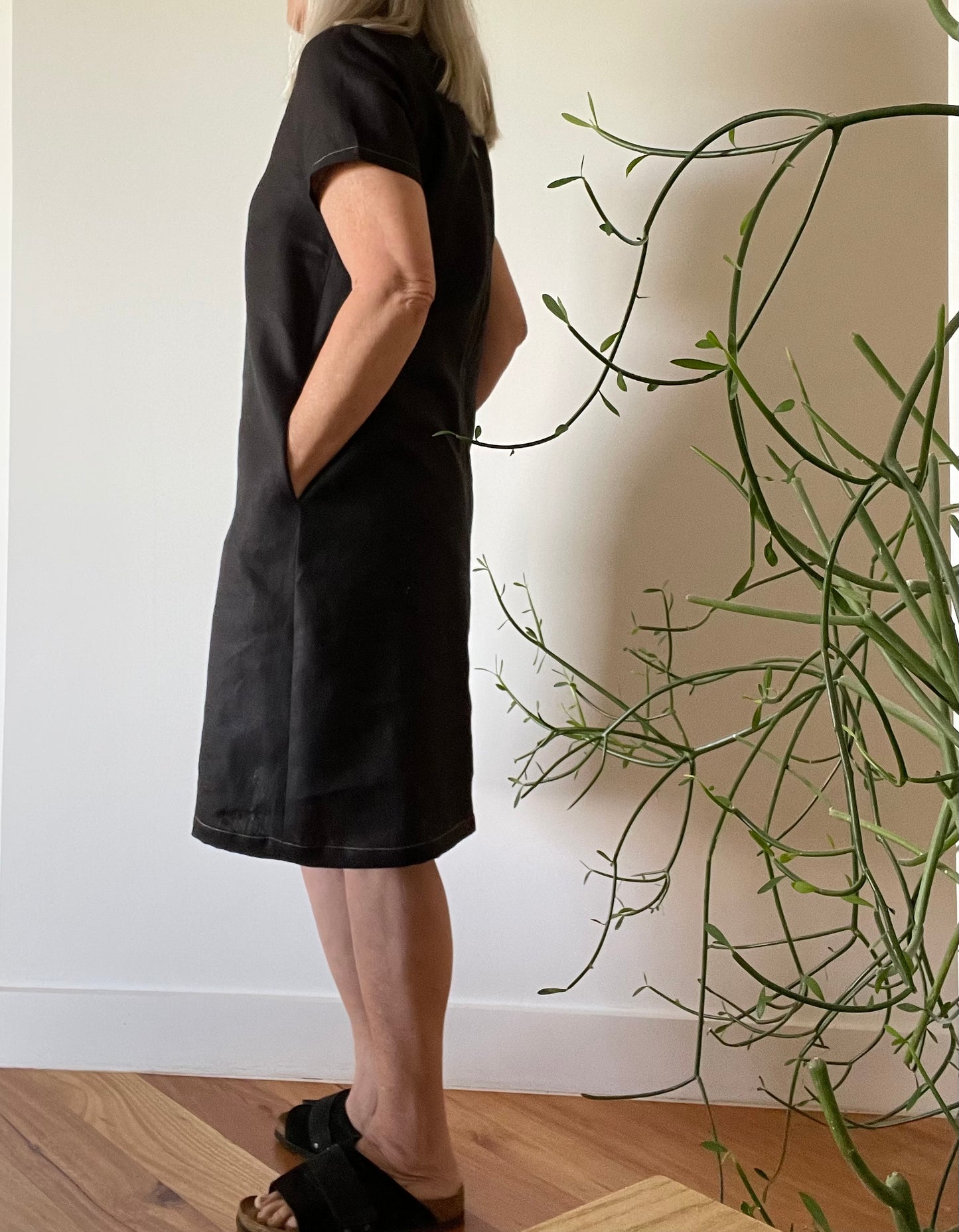 Linen Topstitch Dress