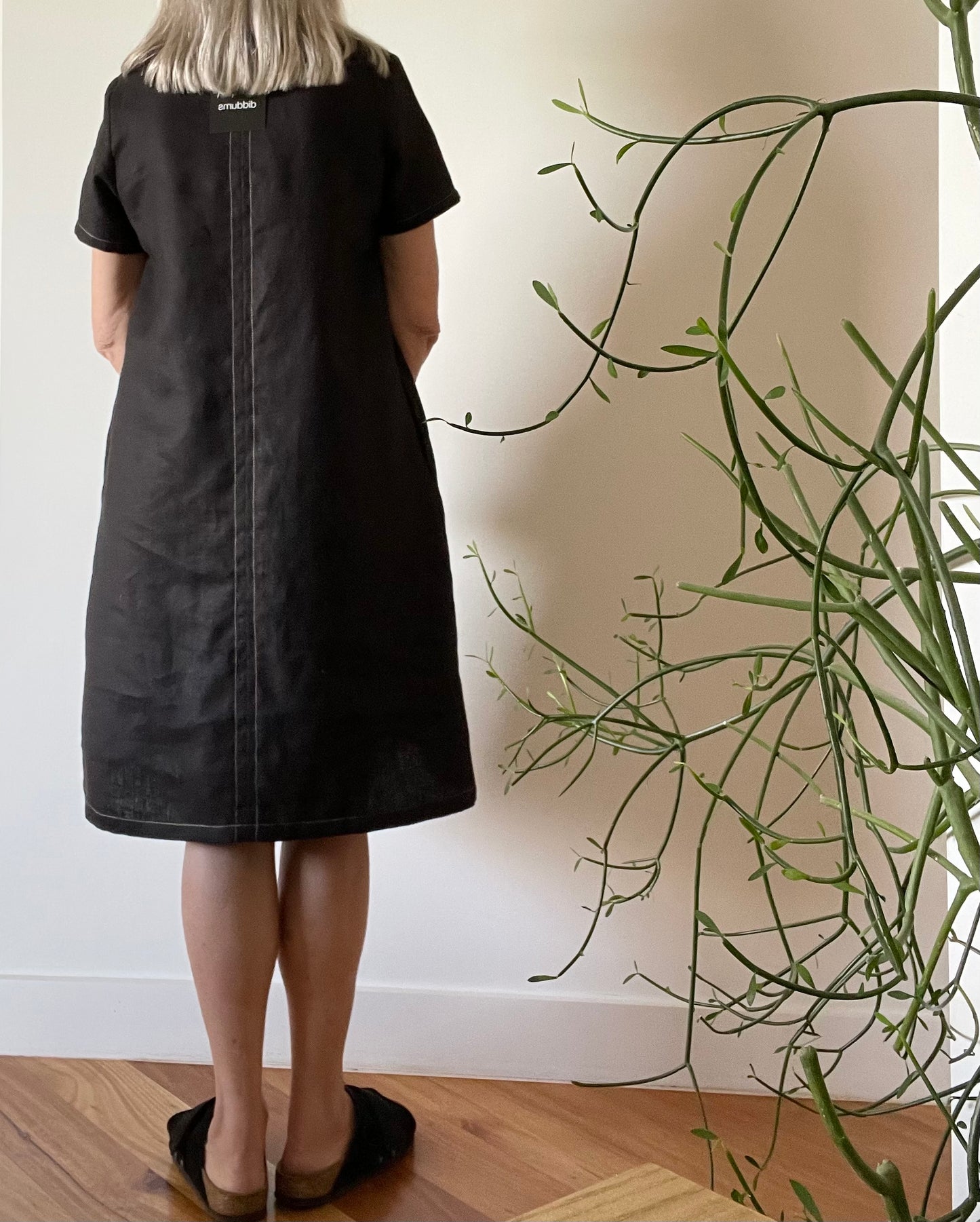 Linen Topstitch Dress