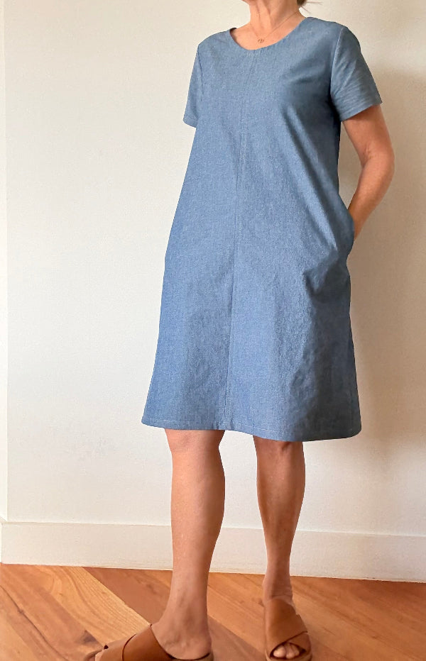 Light Denim A-line Dress Side View