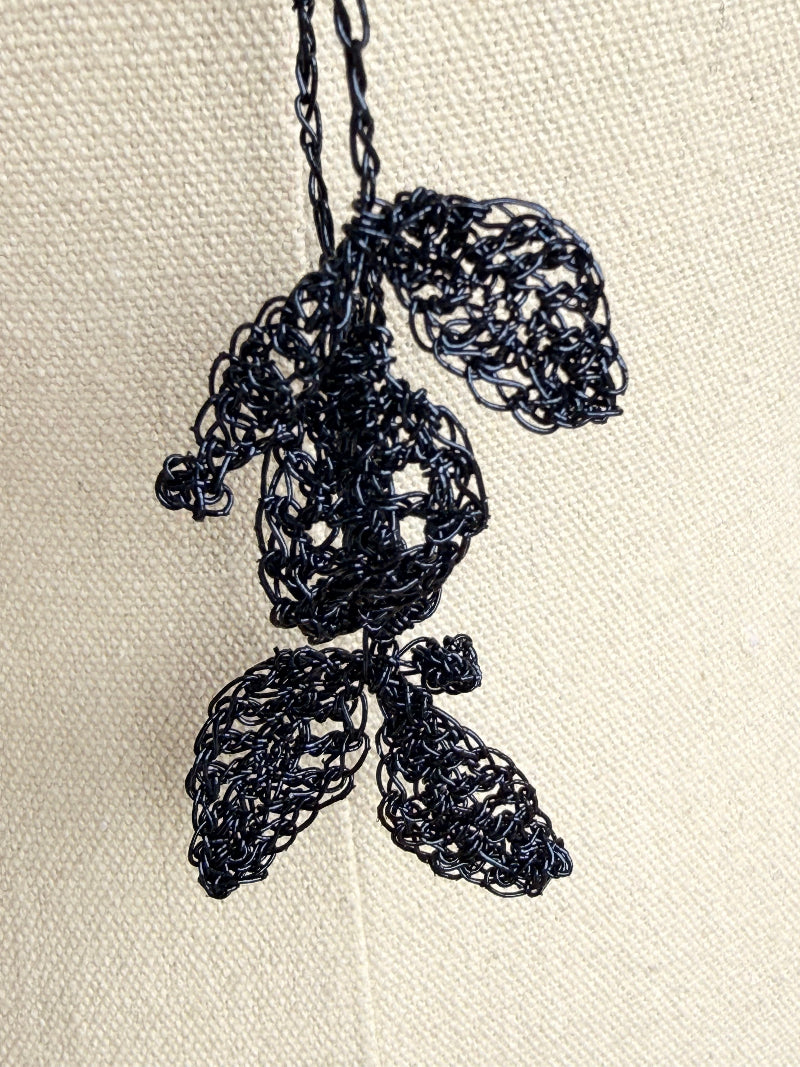 Crocheted Metallic BLue Lariat