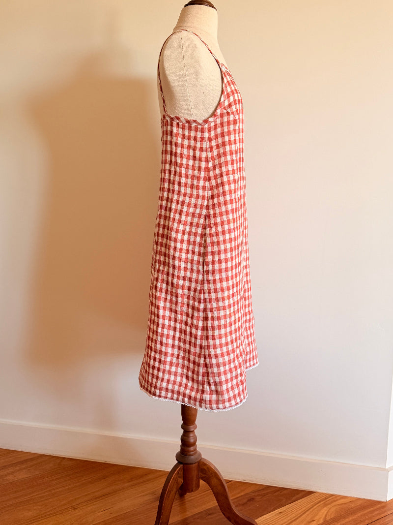 Seaside Gingham Slip Dress