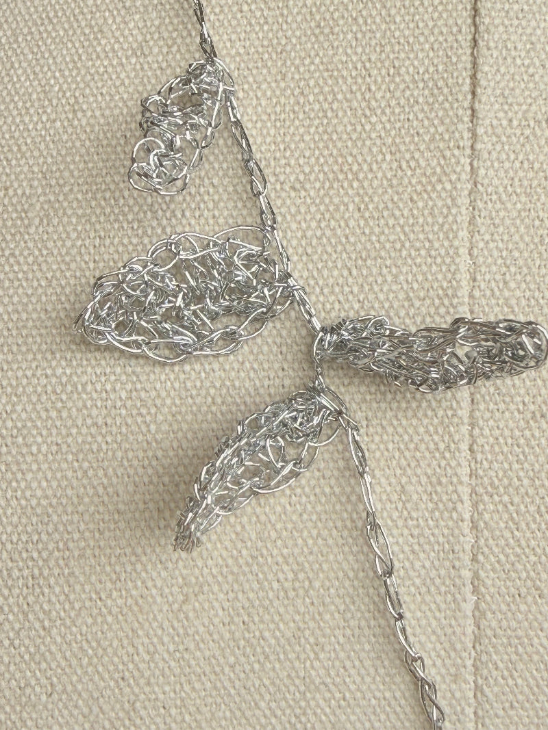 Silver crocheted lariat