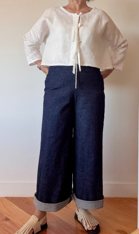 White Linen Jacket Top