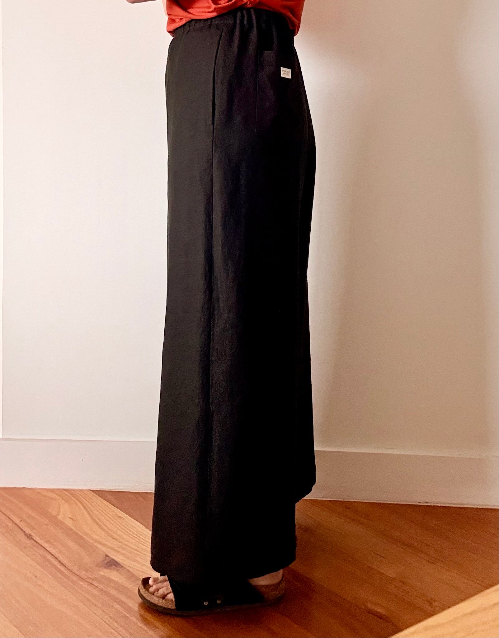 Black Linen wide leg pants Video